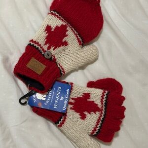 Red and White mittens